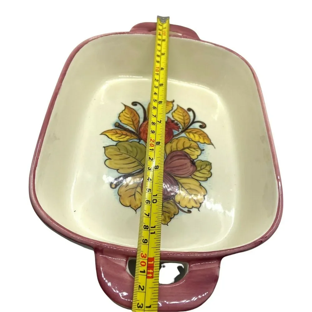 Sur La Table Casserole Serving Plate Beige Dishwasher Safe Fall Floral 13
